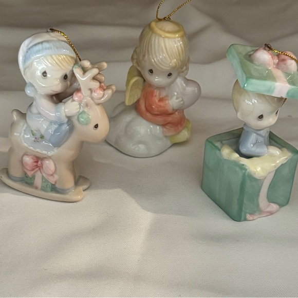 Enesco Precious Moments Brighten Up Collection Porcelain Ornaments 3-Piece Set - Picture 3 of 15